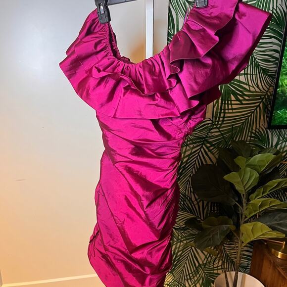 NWT Jay Godfrey Purple Jolene One Shoulder Ruched Dress Sz 2 MSRP $198 - Picture 5 of 7